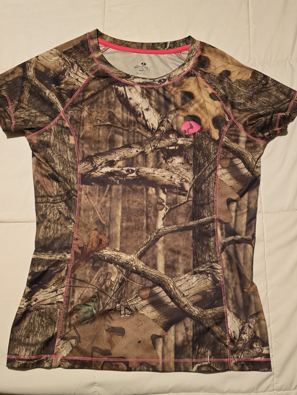 Mossy Oak Camo Tee with Pink Accents